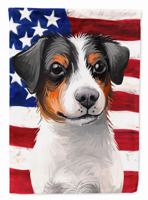 American Flag with Dog Artwork Flag Canvas House Size - CK6502CHF