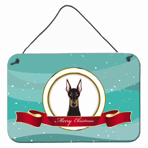 Merry Christmas Design with Dog Art Wall or Door Hanging Prints - S000213B001695P055787V000