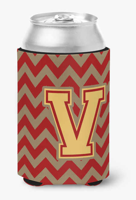 Monogram Letter Chevron Can or Bottle Hugger - CJ1048-VCC