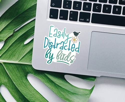 Easily Distracted By Birds Vinyl Sticker