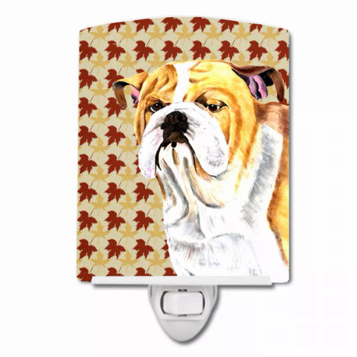 Fall Leaves Dog Art Portrait Ceramic Night Light - S000213B001695P103292V000