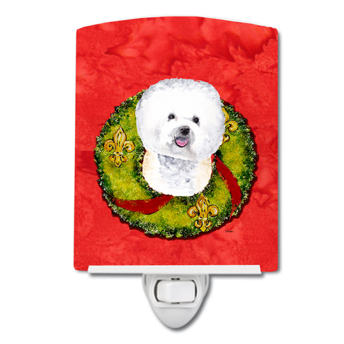 Christmas Wreath Dog Art Ceramic Night Light - S000213B001695P103221V000