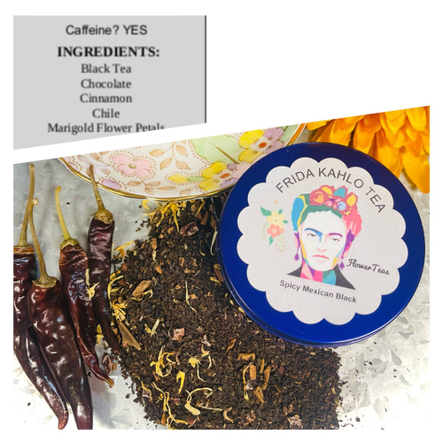 Frida Kahlo Tea in Tin Spicy Chocolate Black Mexican - FLT-FKA-TN1
