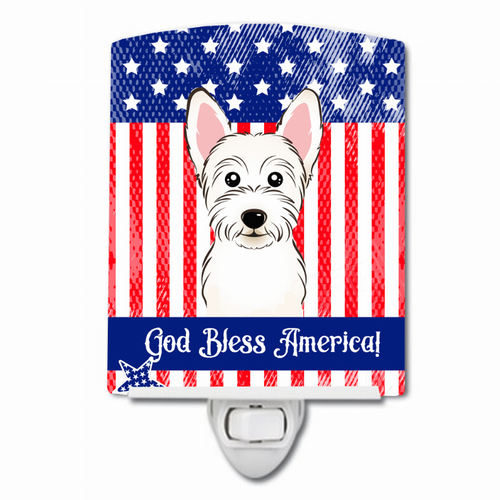 American Flag Design with Dog Ceramic Night Light - S000213B001695P099487V000