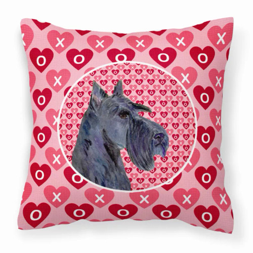 Hearts Love and Valentine's Day Dog Portrait Fabric Decorative Pillow - S000213B001695P068615V000