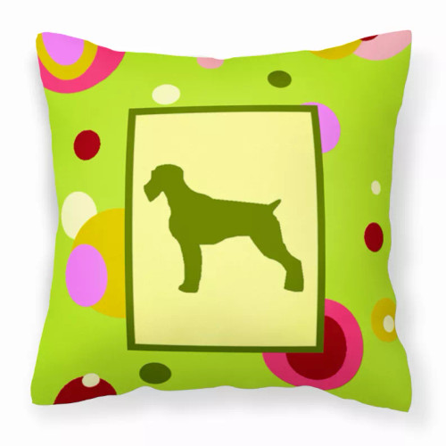 Green Fabric Decorative Pillow with Dog Silhouette - S000213B001695P068496V000