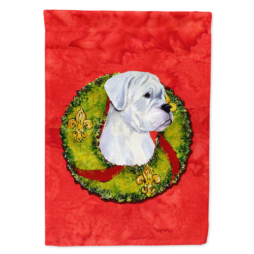 Christmas Wreath With Dog Flag Garden Size - S000213B001695P119058V000
