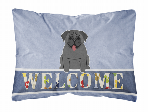 Welcome Dog Art Canvas Fabric Decorative Pillow - BB5587PW1216