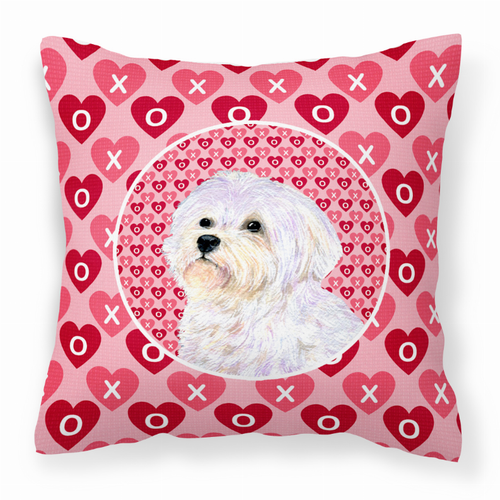 Hearts Love and Valentine's Day Dog Portrait Fabric Decorative Pillow - S000213B001695P068568V000