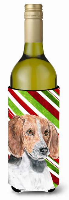Candy Cane Christmas Design with Dog Wine Bottle Hugger - SC9621LITERK