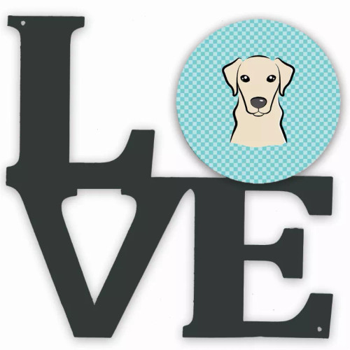 Checkerboard Dog Face Metal Wall Artwork LOVE - S000213B001695P011310V000