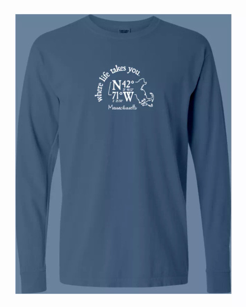 US State Coordinate Unisex Long Sleeve T-shirt -Where Life Takes You (Maine-Missouri) - S001839B002277P000004V373