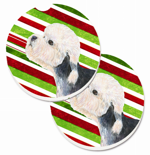 Dog Themed Holiday Christmas Cup Holder Car Coasters (Set of 2) - SS4572CARC