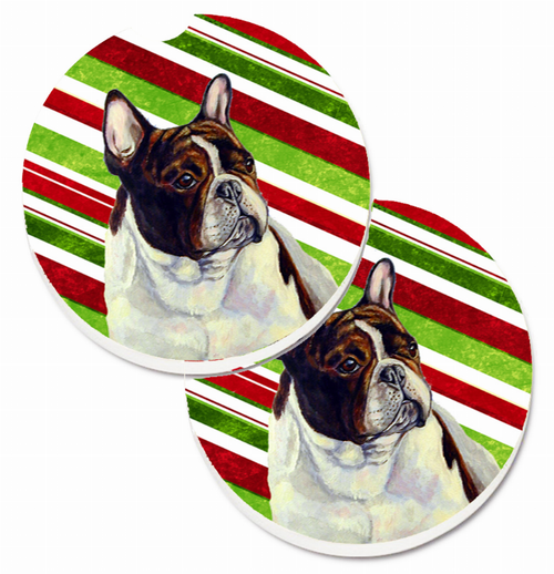 Dog Themed Holiday Christmas Cup Holder Car Coasters (Set of 2) - LH9247CARC