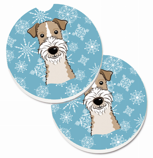 Dog Themed Holiday Christmas Cup Holder Car Coasters (Set of 2) - S000213B001695P076420V001