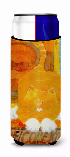 Big Orange Cat Welcome Ultra Hugger for slim cans