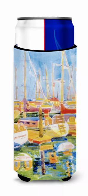 Boats at the Harbour Ultra Hugger for slim cans