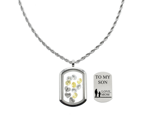 Inspirational Tag Lockets With High Grade Cubic Zirconia By Pink Box - PinkBox-6-000642