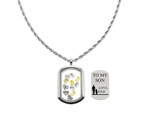 Inspirational Tag Lockets With High Grade Cubic Zirconia By Pink Box - PinkBox-6-000641