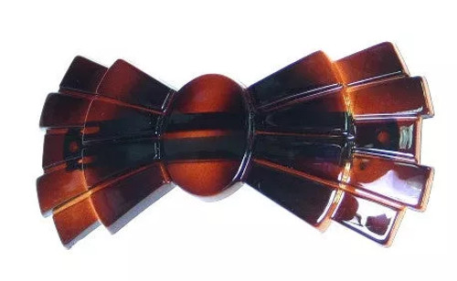 Multi Tier Detail Bow Tortoise Shell Barrette - 331-05