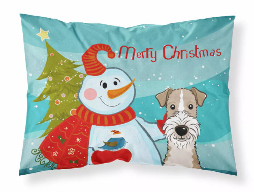 Snowman with Dog Fabric Standard Pillowcase - S000213B001695P057785V000