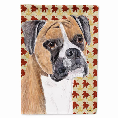 Fall Leaves with Dog Portrait Flag Garden Size - S000213B001695P120204V000
