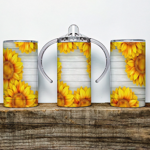 Sunflowers Insulated Kids Dual Lid Sippy Cup Tumbler