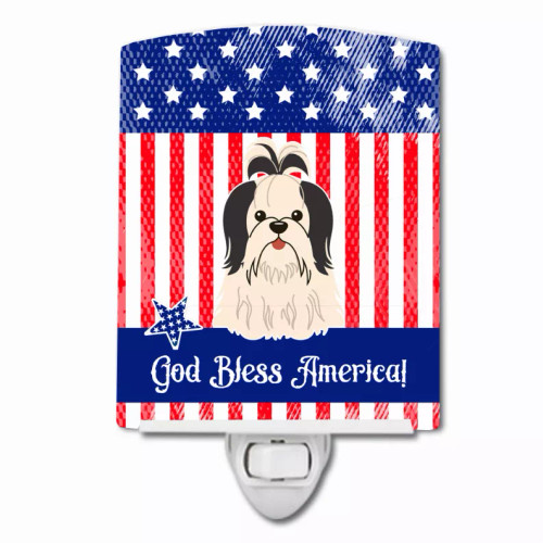 American Flag Design with Dog Ceramic Night Light - S000213B001695P099609V000