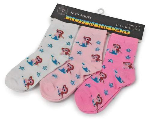 3-Pairs Kids Glow in the Dark Socks - 6-SXUNICORN