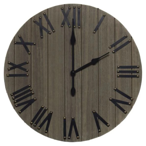 Elegant Designs Handsome 21" Rustic Farmhouse Wood Wall Clock