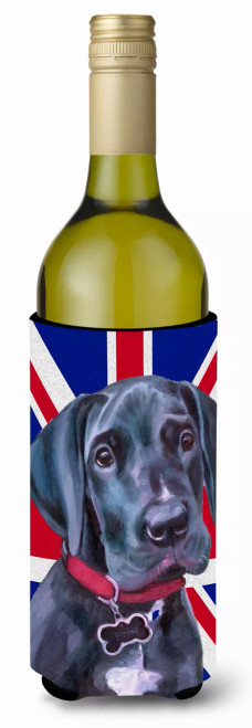 Dog with English Union Jack British Flag Wine Bottle Hugger - S000213B001695P054238V000