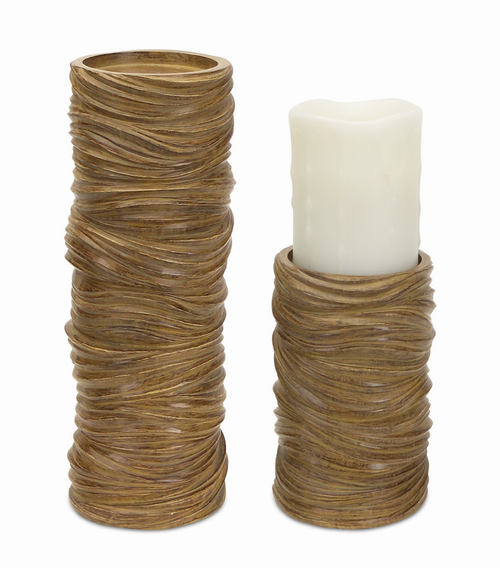 Wavy Candle Holder (Set of 2) 8", 14"H Polyresin Wavy Candle Holder (Set of 2) 8", 14"H Polyresin