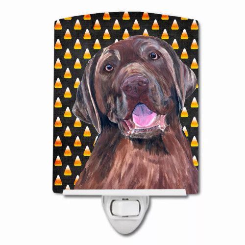 Candy Corn Halloween Dog Art Portrait Ceramic Night Light - S000213B001695P103243V000