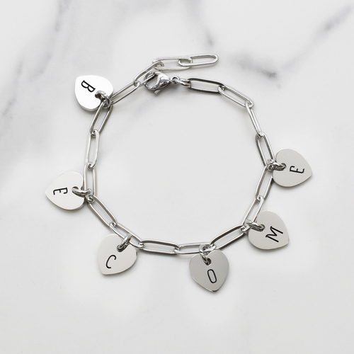 Fully Adjustable Inspirational Heart Charmed Bracelets - PinkBox3-4491