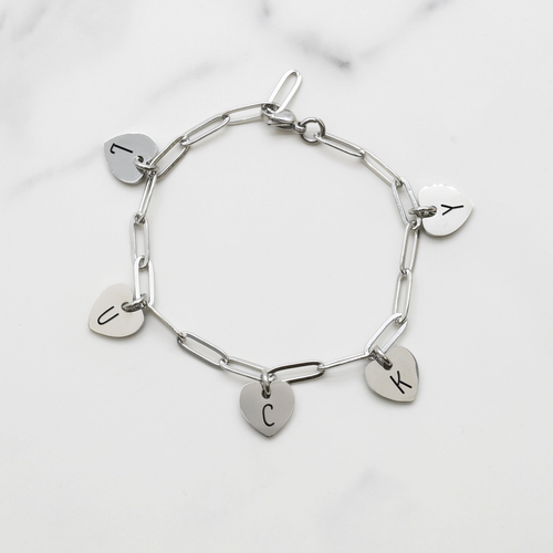 Fully Adjustable Inspirational Heart Charmed Bracelets - PinkBox3-4478