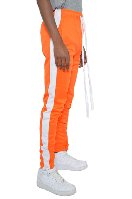 Classic Slim Fit Track Pants - TP123-ORANGEWHITE-S