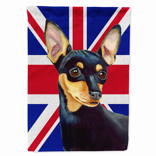 Dog with English Union Jack British Flag Garden Size Flag - LH9487GF