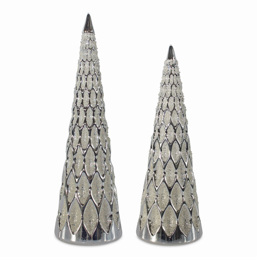 Tree (Set of 2) 9.5"H, 12"H Glass