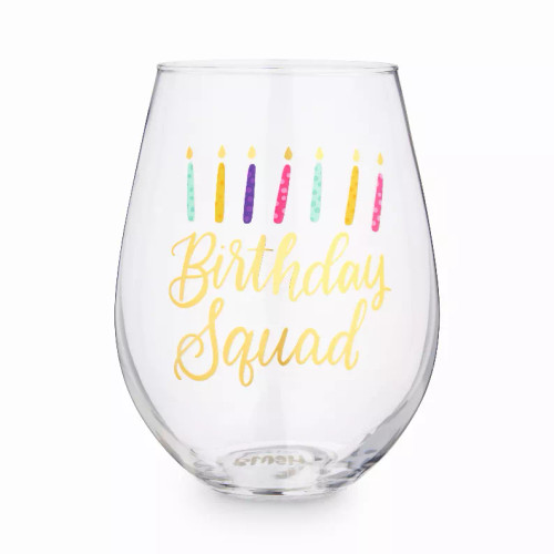 Birthday Squad Stemless Wine Glass By Blush