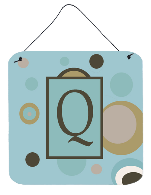 Initial Monogram - Blue Dots Wall or Door Hanging Prints - S000213B001695P030479V015