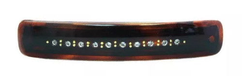 Tortoise Shell Barrette With 12 Stones - 807-02