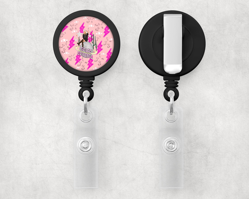 Space Cowgirl 1" Retractable Badge Reel