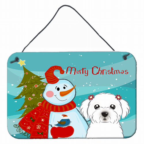 Snowman with Dog Art Wall or Door Hanging Prints - S000213B001695P057619V000