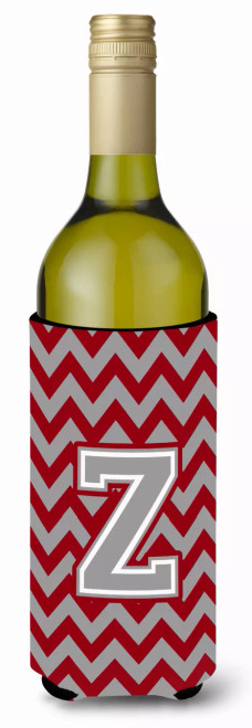 Monogram Letter Chevron Wine Bottle Hugger - CJ1043-ZLITERK
