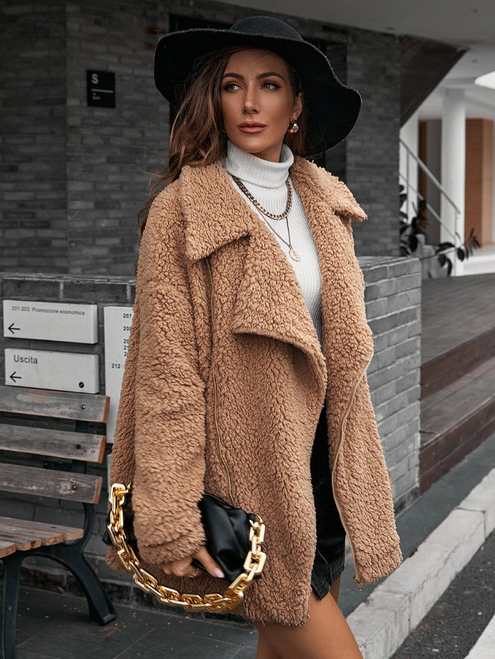 Smaibulun Doll | Asymmetrical Zip-Front Fleece Jacket - S001273B001855P000274V004