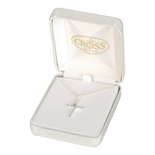 Nk-Curvecross/Cz Silver Plate 3/4-16"Ch Nk-Curvecross/Cz Silver Plate 3/4-16"Ch