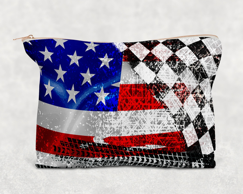 Racing  Printed Canvas Zipper Bag