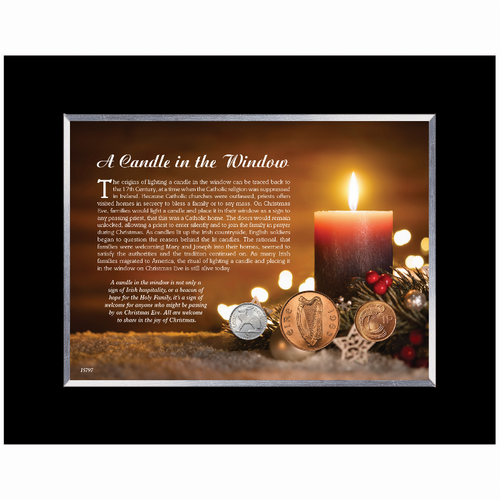 Candle In The Window Irish Coin Table Top Frame
