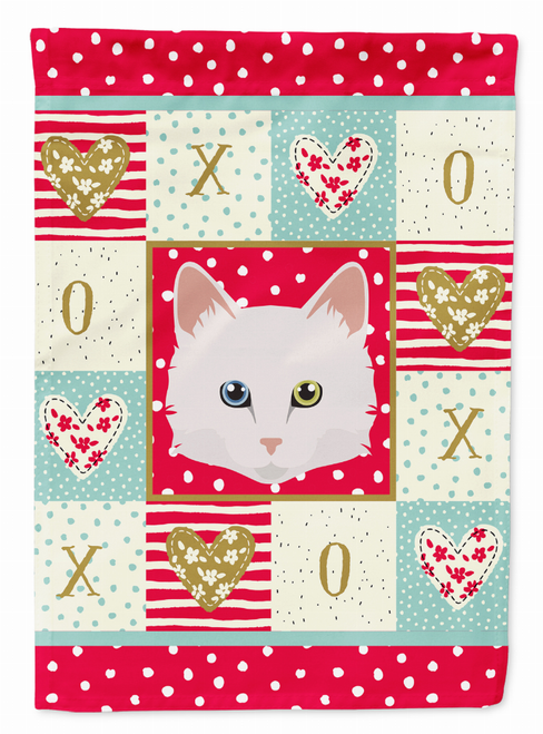 Turkish Angora Cat Love Flag Garden Size