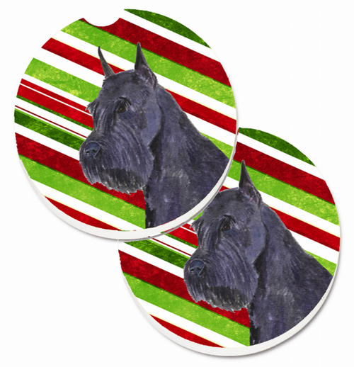 Dog Themed Holiday Christmas Cup Holder Car Coasters (Set of 2) - SS4592CARC
